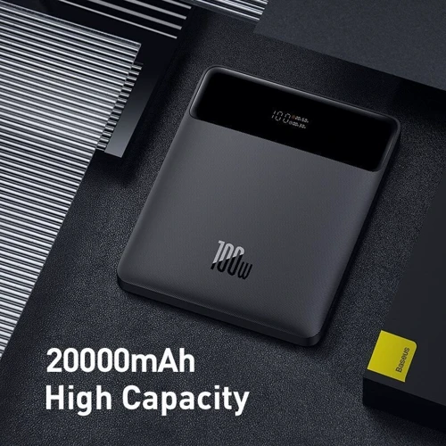 Зовнішній акумулятор Baseus Power Bank 20000mAh Blade Digital Display 100W Black (PPBLD100-S/PPDGL-01): Кабелі / перехідники для смартфонів в комплекті немає