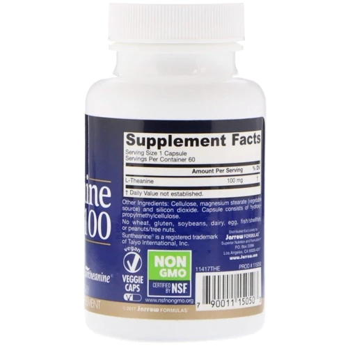 Jarrow Formulas Theanine 100 100 mg 60 Veggie Caps Теанин: Тип L Теанин