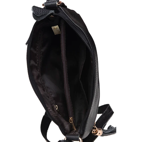 Женская сумка через плечо Keizer черная (K11181-black): Тип ручки Без ручки, Плечевой ремень