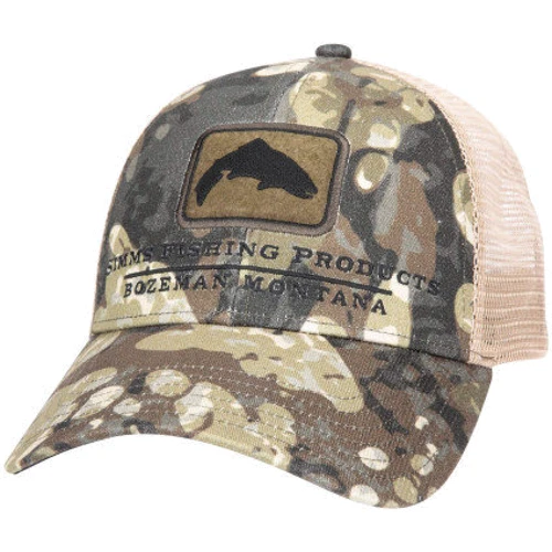 Бейсболка Simms Trout Icon Trucker Riperian Camo хаки (12226-907-00)