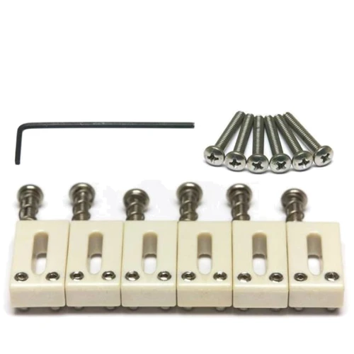 Набор сёдел для гитар GRAPH TECH PQ-8001-L0 TUSQ Saddle Strat/Tele Style Offset - Lefty (6 Pcs)