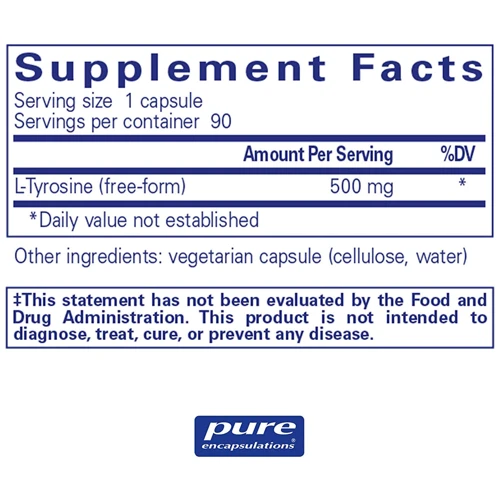 Pure Encapsulations l-Tyrosine 90 caps (PE-01637): Тип Тирозин