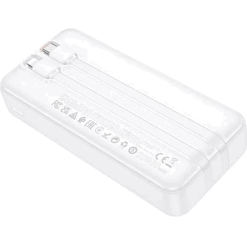 Внешний аккумулятор Hoco Power Bank 20000mAh J118A with Cable White: Встроенный кабель Apple Lightning / USB Type-C