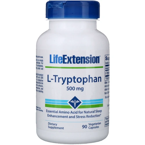 Life Extension L-Tryptophan, 500 mg, 90 Vegetarian Capsules (LEX-17229)