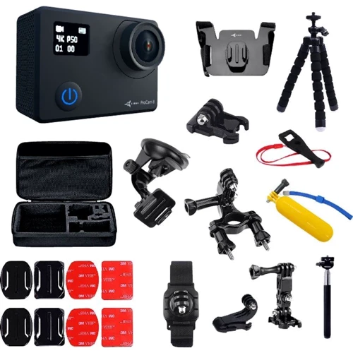 Экшн камера Набор блогера 30 в 1 AIRON ProCam 8 Black с аксессуарами