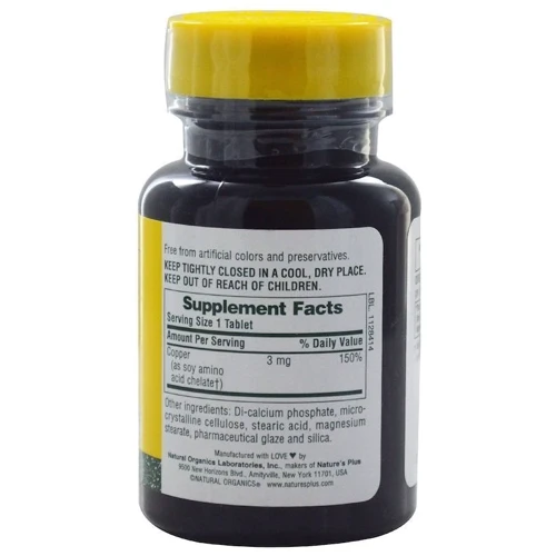 Natures Plus Copper 3 mg 90 tabs Медь: Тип Медь