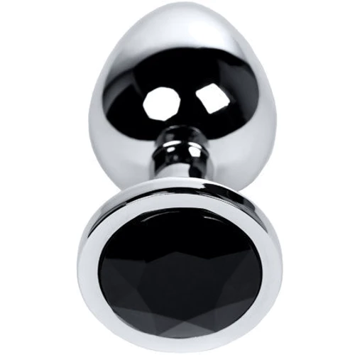 Анальная пробка с кристаллом Toyfa Metal Silver anal plug black gem