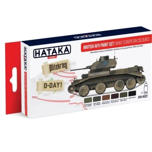 Набір фарб Hataka Hobby Британських броньованих бойових машин (Європейські кольори) періоду Другої Світової війни