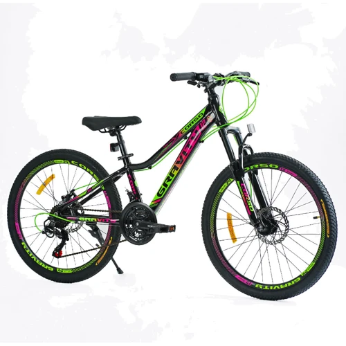 Велосипед спортивний Corso Gravity 24", рама 12", зелений (GR-24617): Діаметр коліс, дюймів 24