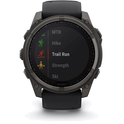 Смарт-часы Garmin Fenix 8 Solar 51mm Sapphire Carbon Grey DLC Titanium with Black/Pebble Grey Silicone Band (010-02907-11): Материал ремешка Силикон