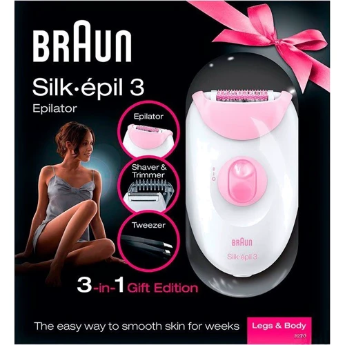 Эпилятор Braun SE 3270 BS		: Цвет белый / розовый