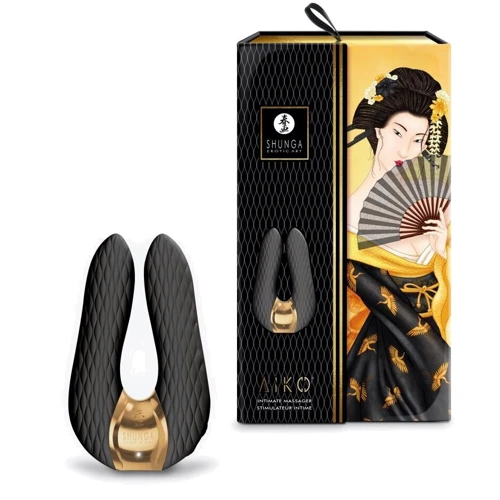 Вибратор для клитора Shunga Aiko Black, гибкие кончики