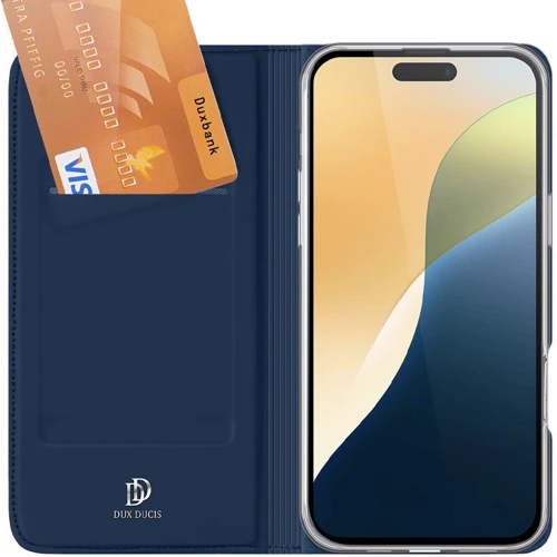 Чехол для iPhone Dux Ducis Case Blue for iPhone 16: Материалы искусственная кожа