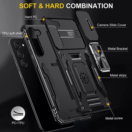Чохол для телефона Mobile Case Camshield Army Ring Black для Samsung S916 Galaxy S23 Plus: Тип накладка на заднюю часть