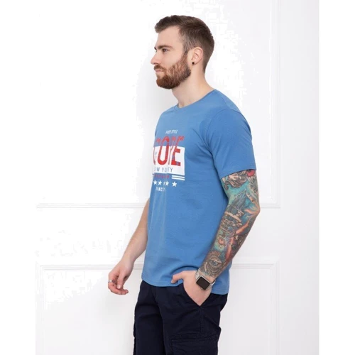 Футболка ISSA PLUS GN4-34 S синяя с принтом: Вид Футболки
