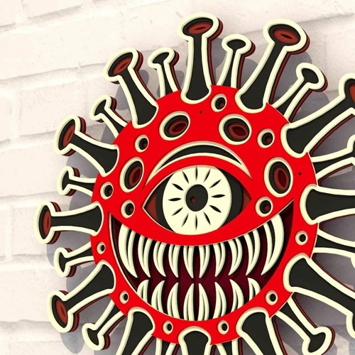 Дерев'яна картина-розмальовка Wortex Woods Вірус червоний 30x30 (3DP30005)