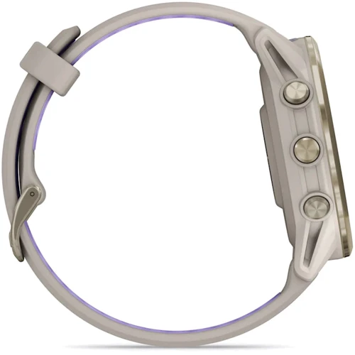 Смарт-годинник Garmin Forerunner 970 Soft Gold Titanium with French Grey Case and French Grey/Translucent Indigo Band (010-02969-12): Особливості Термометр, Компас, Барометр, Большой экран, С сапфировым стеклом, Влагозащищенные, Фонарик, Бесконтактная оплата, С большой автономностью