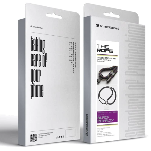Ремешок для смартфона ArmorStandart Rope Black Royalty with Clear holder (ARM76093) фото 5