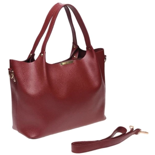 Женская сумка шоппер Ricco Grande бордовая (1L943-burgundy): Застежка Молния