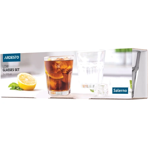 Набор стаканов низких Ardesto Salerno 3х305 мл (AR2630WS): Тип Набор стаканов низких