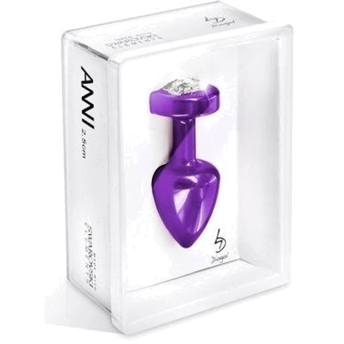 Анальная пробка со стразом Diogol Anni R Heart Purple Кристалл 30мм