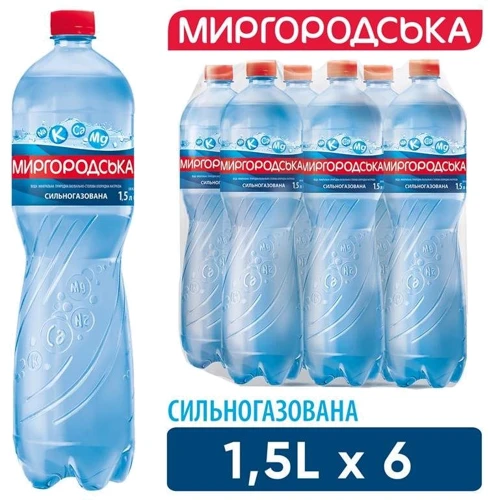 Вода Миргородська минеральная природная лечебно-столовая сильногазированная 6х1.5 л (DS48200004300126): Вид Вода