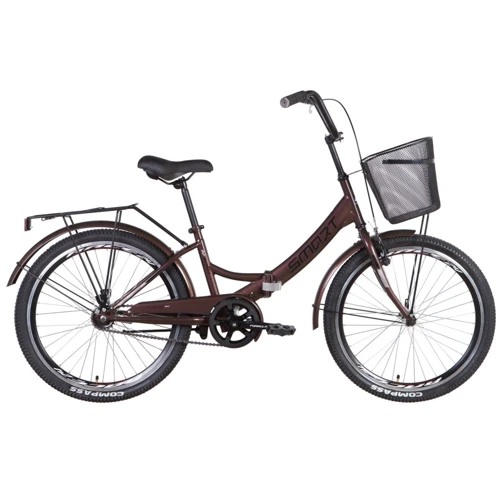 Велосипед ST 24" Formula SMART Vbr с багажником зад St, с крылом St, с корзиной St 2022 (коричневый)