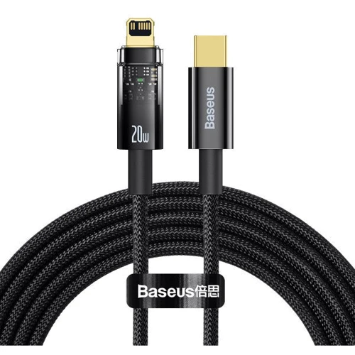 Кабель Baseus Cable USB-C to Lightning Explorer Series Auto Power-Off 20W 2m Black (CATS000101)
