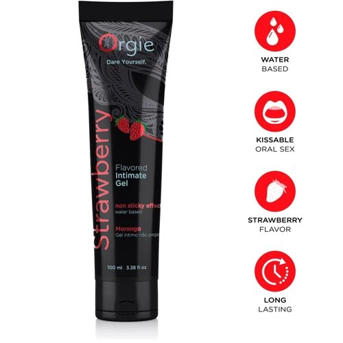 Лубрикант на водной основе Orgie Lube Tube Strawberry, 100 мл, со вкусом и ароматом клубники