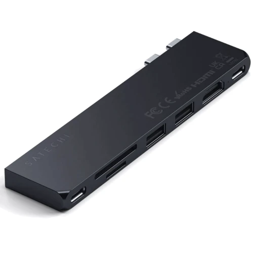 Адаптер Satechi Adapter Dual USB-C to 2xUSB-C+2xUSB+HDMI+SD Midnight (ST-HUCPHSD)