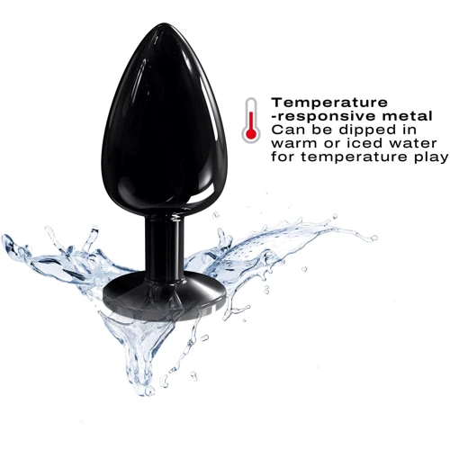 Металлическая анальная пробка с кристаллом Dorcel - Diamond Plug Black L