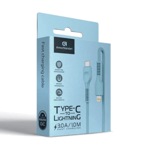 Кабель ArmorStandart Cable USB-C to Lightning 3A 1m Blue (ARM65288) фото 4