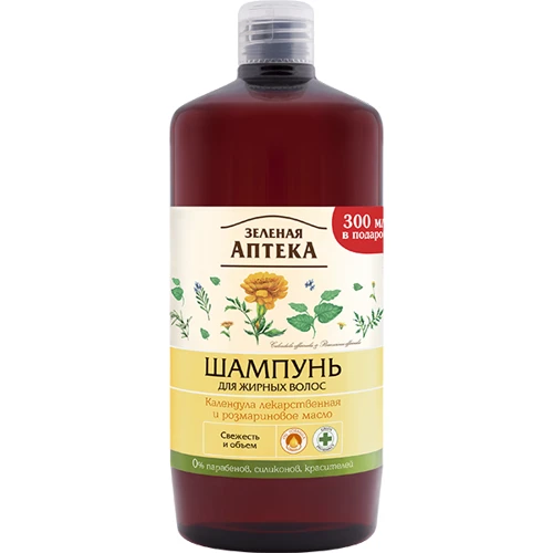 Зеленая Аптека Шампунь для жирных волос календула и розмариновое масло 1000 ml