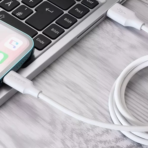 Кабель Proove USB Cable to Lightning Striped Silicone 1m White: Длина 1 м
