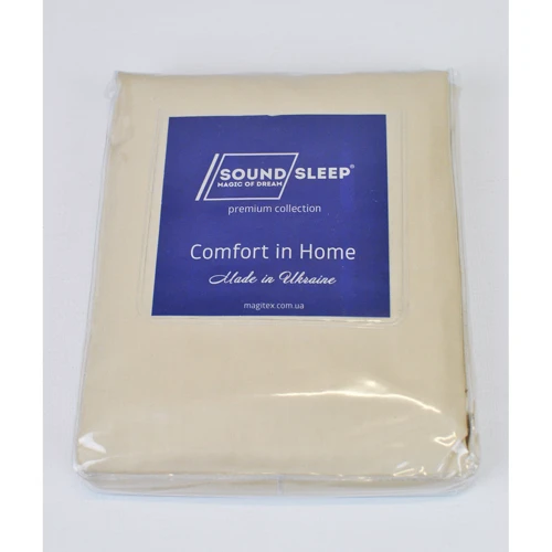 Простынь на резинке SoundSleep Shine beige сатин бежевая 140х200 см (93462174): Тип простынь