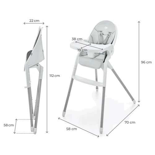 Стульчик для кормления Kinderkraft Dinnly Grey (KHDINN00LGR0000) фото 13