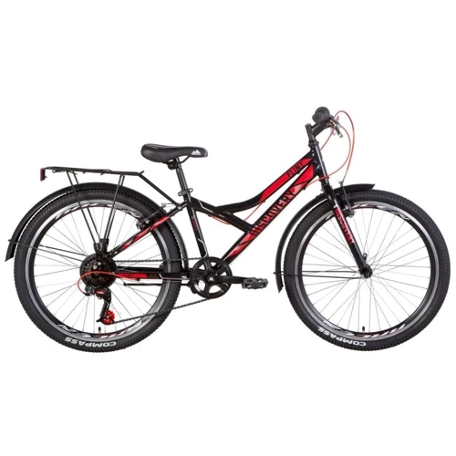 Велосипед 24" Discovery FLINT MC 2021 (черно-красный с серым)