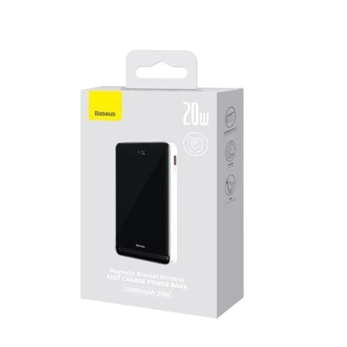 Внешний аккумулятор Baseus Power Bank 10000mAh 20W Magnetic Bracket Wireless Fast Charge White (PPCX000202): Особенности Индикатор заряда, быстрая зарядка, беспроводная зарядка