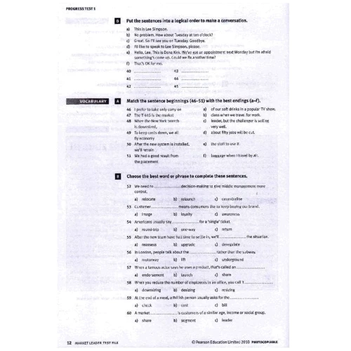 Market Leader (3rd Edition) Intermediate Test File: ISBN 9781408219812