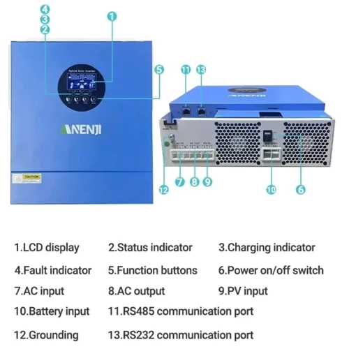 Гибридный солнечный инвентор (hybrid) ANJ-2000-12V-WIFI