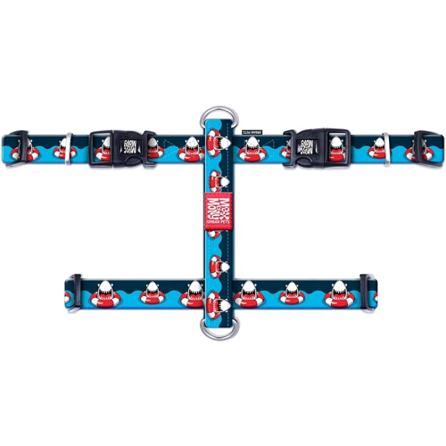 Шлейка для собак Max & Molly Urban H-Harness - Frenzy the Shark/L 2 см 70-98 см синя (4894512023246): Виробник Max & Molly Urban Pets