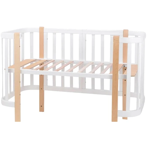 Детская кроватка Babyroom Луна 120x60 см белый - светлый (натуральный) (625643)
