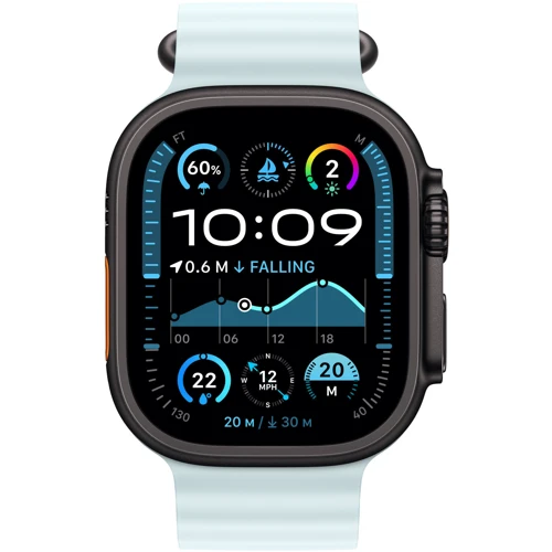 Apple 49mm Ice Blue Ocean Band - Black Titanium Finish (MYP83ZM/A): Сумісність Apple Watch 49mm, Apple Watch 46mm, Apple Watch 45mm, Apple Watch 44mm