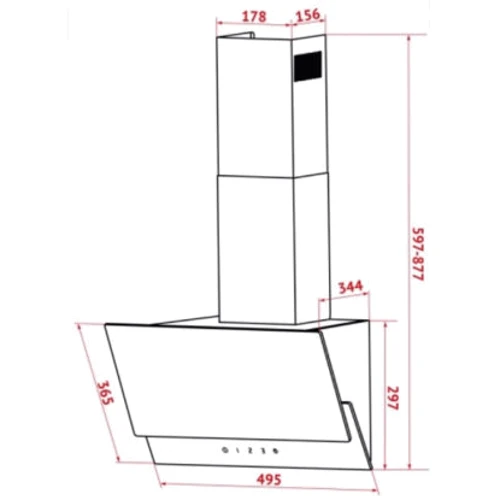 Вытяжка Perfelli DNS 6252 D 700 BL LED: Тип монтажа Настенный