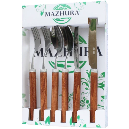 Набор столовых приборов Mazhura Wood Walnut 6 предметов MZ-505661