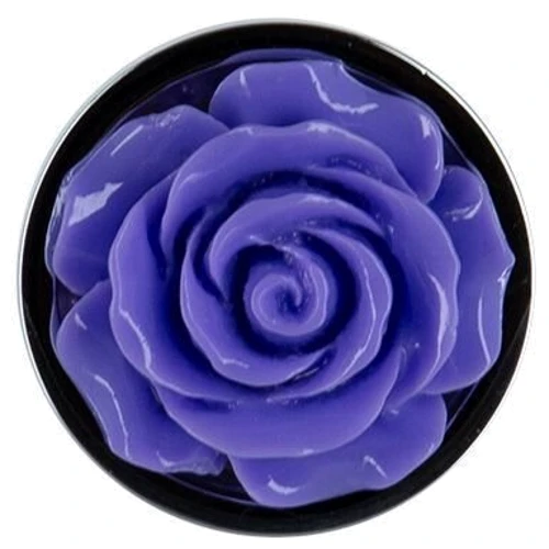Металлическая анальная пробка LUX Active с розой - Rose Anal Plug - Purple, вибропуля в подарок
