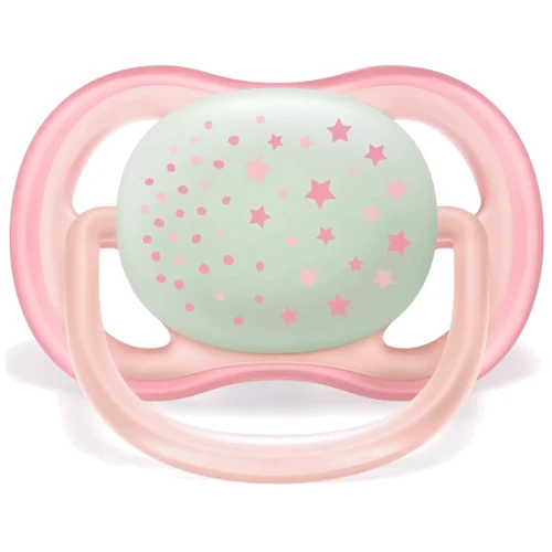 Пустышка для девочки Philips AVENT Ultra Air Ночная 0-6 мес 2 шт (SCF376/12): Форма соски анатомическая