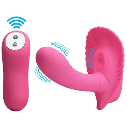 Вибробабочка с стимулятором клитора PRETTY LOVE - Powerful Shell Stimulator , BI-014368W-3