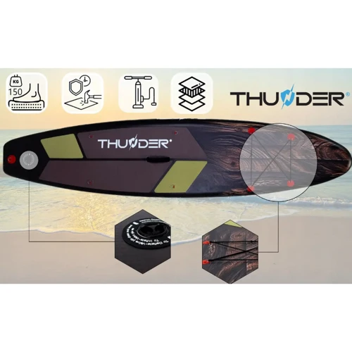 Надувна SUP дошка Thunder Wood 320 см із веслом (SUP-WOOD) фото 4