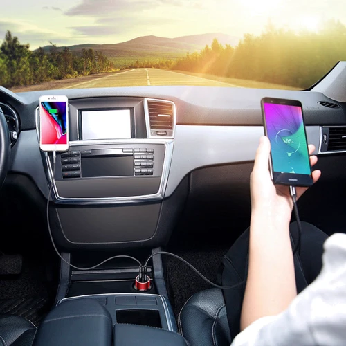 Зарядное устройство Baseus USB Car Charger Small Screw USB 3.0+USB-C 36W Red (CAXLD-A09): Кабель в комплекте отсутствует